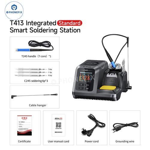 AiXun T413 200 W Integrated Smart Soldering Station – Compatible with T245/T225 Handles &amp; C245 