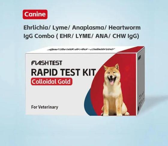 Ehrlichia/Lyme/Anaplasma/Heartworm IgG Combo Test Kit (EHR/LYME/ANA/CHW IgG)-Multiplex Veterinary Serology Rapid Test-Diagnostic OEM