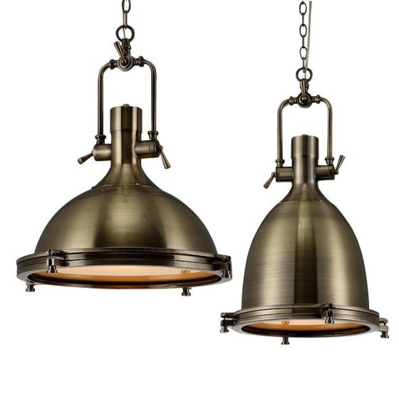 Industrial Metal Vintage Chandelier Lighting, Glass Shade, Copper, Black, Chrome Hanging Lamp – Dec