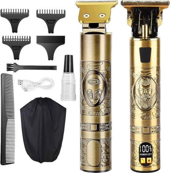 New Professional Cordless Rechargeable T Blade Electric Trimmer Hair Clippers–Battery-Powered Hair 