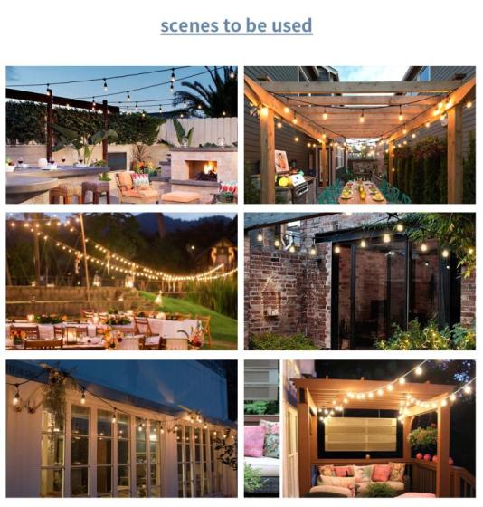 Newest RGBW Outdoor String Lights, 48FT 15LED Patio Lights Bluetooth App Control, IP65 Waterproof Co–Smart Outdoor Lighting Supplier