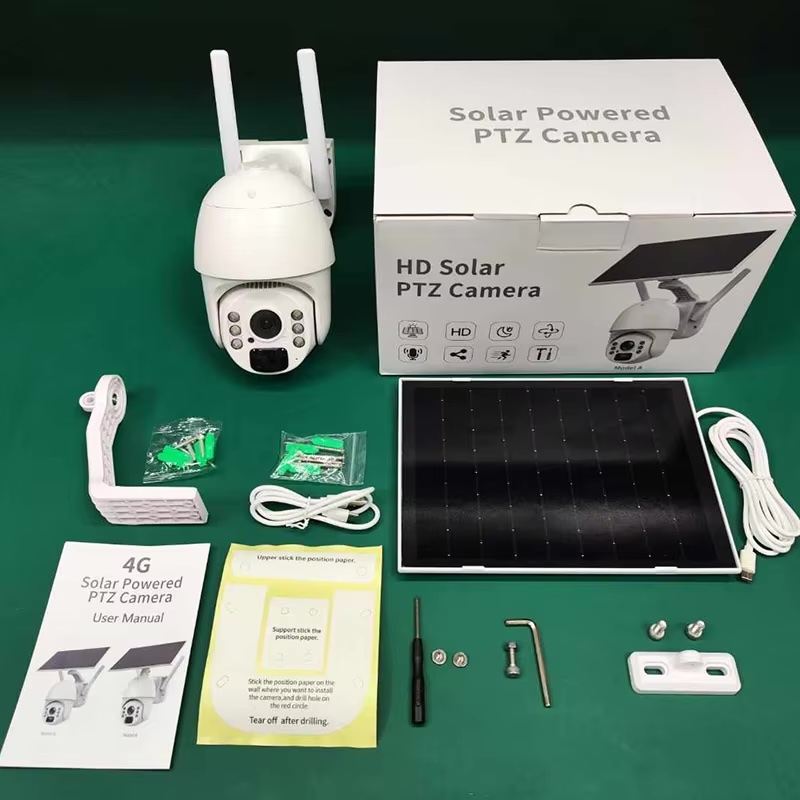 Solar Outdoor CCTV Dome PTZ Camera app Monitor Security System
