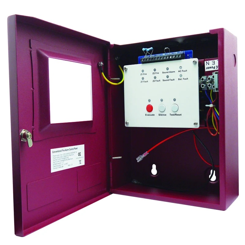 2 Zone Conventional Fire Alarm Control Panel RS485 Network for Hotel & Shop