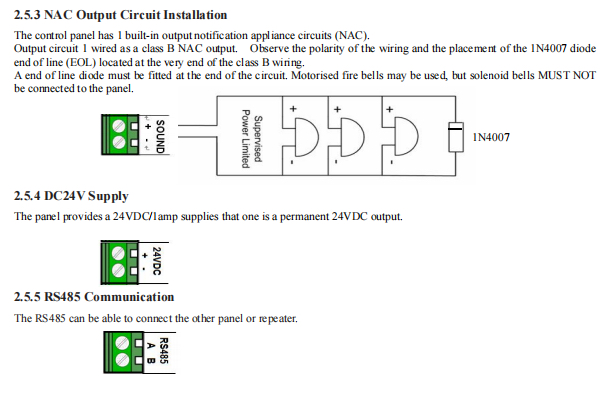 2 Zone Conventional Fire Alarm Control Panel RS485 Network for Hotel & Shop